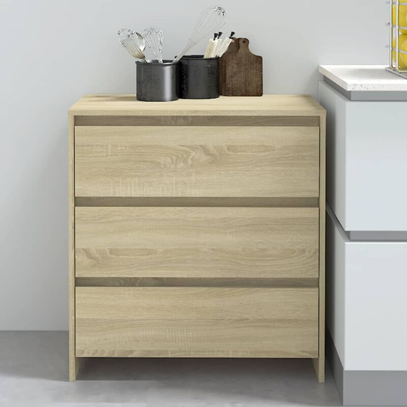foto del prodotto credenza madia moderna ,buffet da cucina ,rovere sonoma 70x41x75 cm in truciolato itd41243