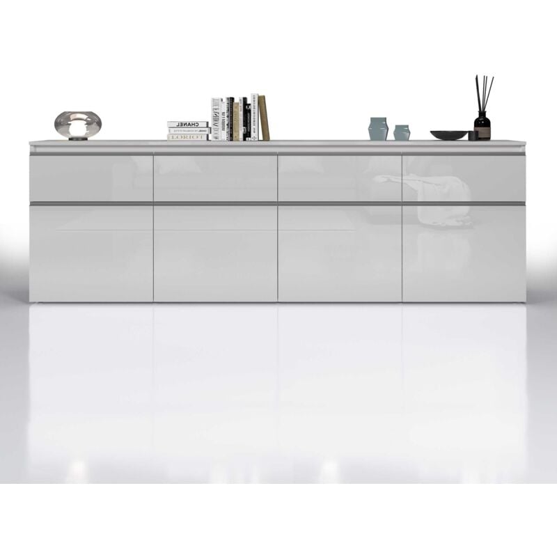foto del prodotto credenza magic per soggiorno 240x40x80 cm cassettiera con 4 ante e 4 cassetti credenza in legno riciclato com camera da letto bianco whous