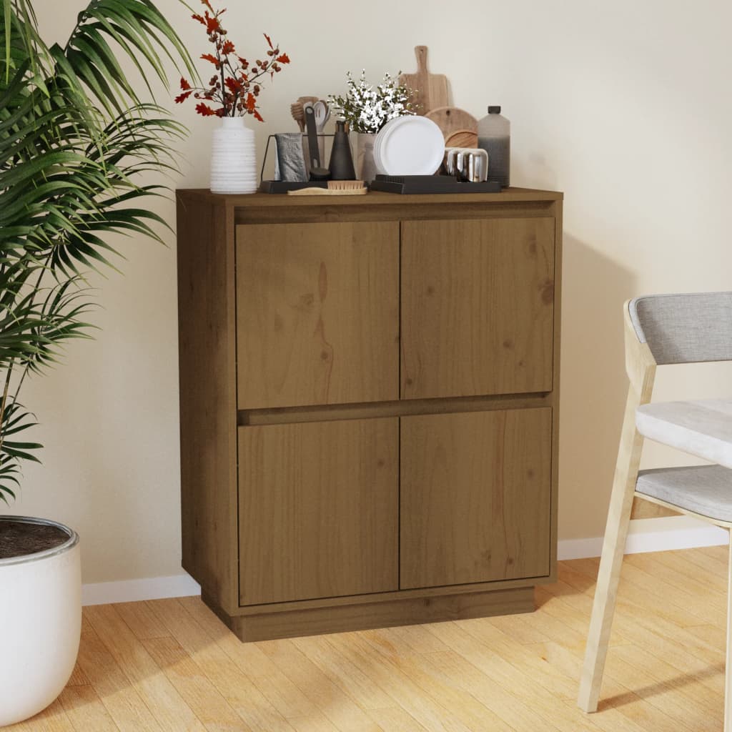 foto del prodotto credenza marrone miele 60x34x75 cm in legno massello di pino cod mxl 39054