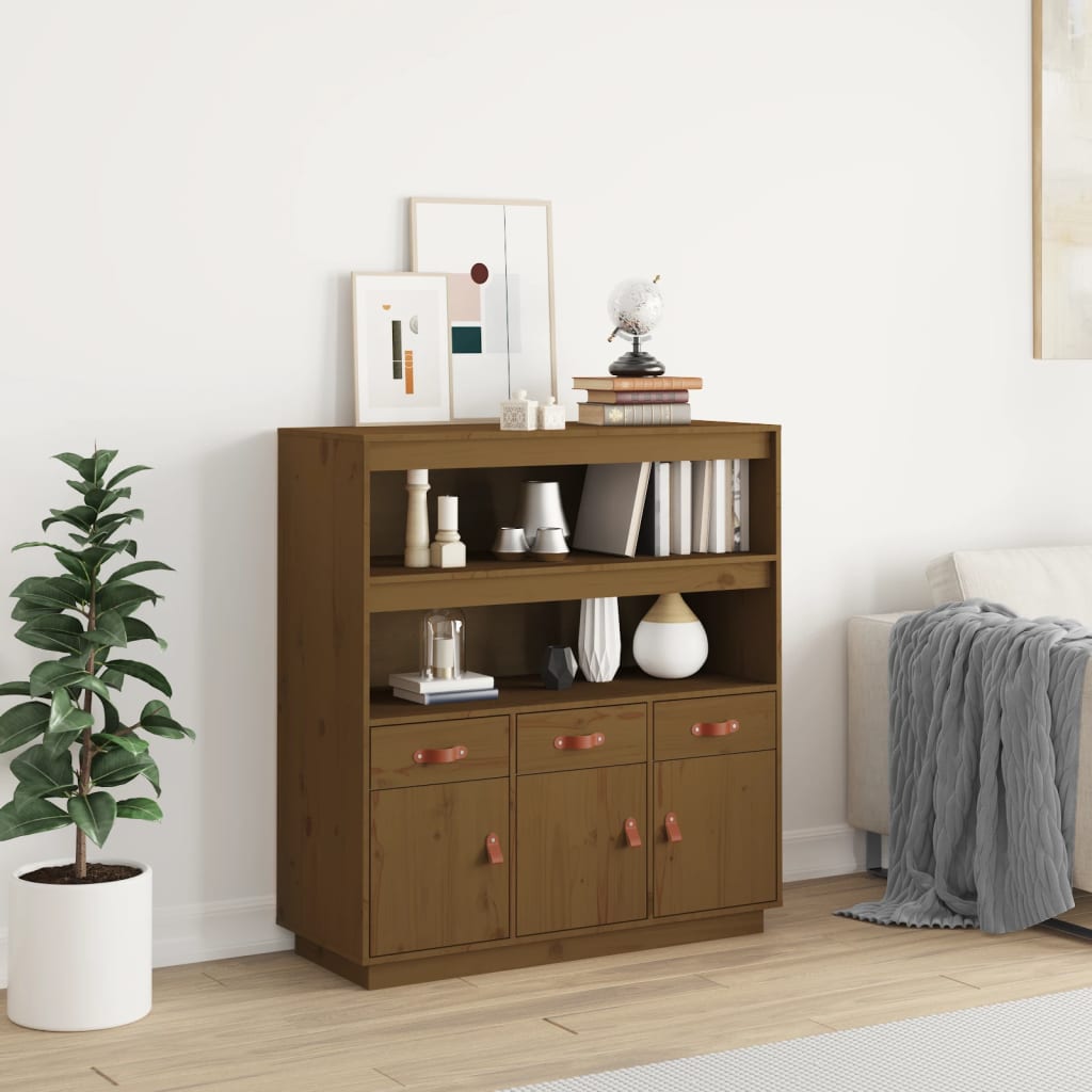 foto del prodotto credenza miele 100x40x108,5 cm in legno massello di pino