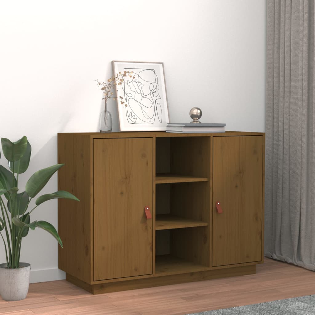 foto del prodotto credenza miele 100x40x75 cm in legno massello di pino cod mxl 25683