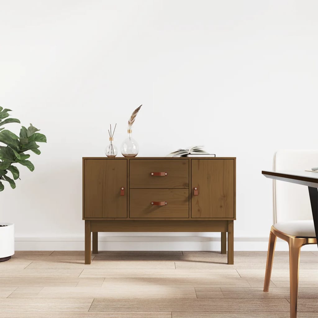 foto del prodotto credenza miele 110x40x78 cm in legno massello di pino