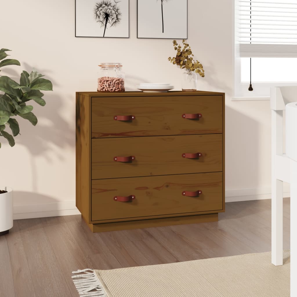foto del prodotto credenza miele 80x40x75 cm in legno massello di pino