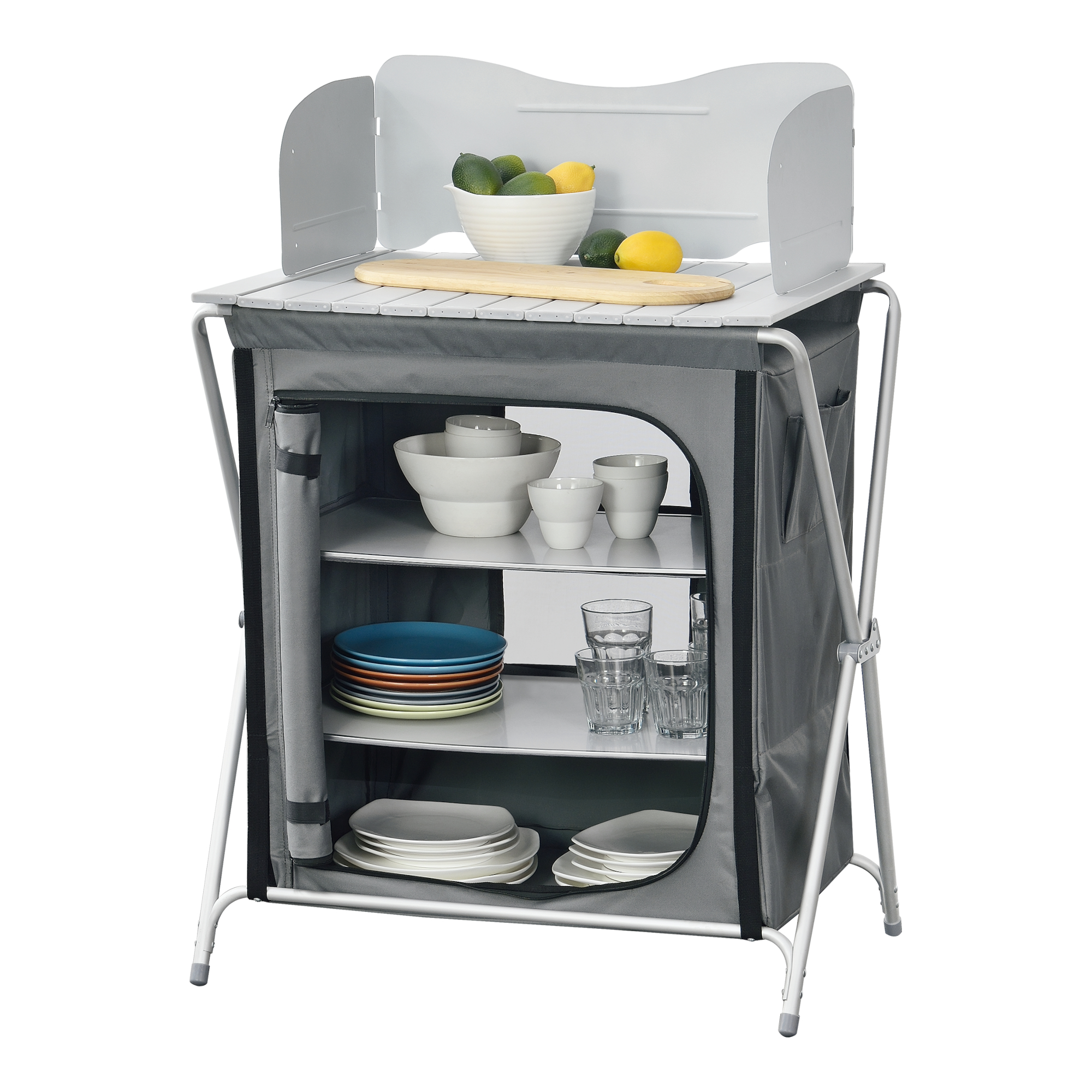 foto del prodotto credenza mobile da campeggio tullinge pieghevole con borsa di trasporto axlxp 110x70x52 cm en.casa 