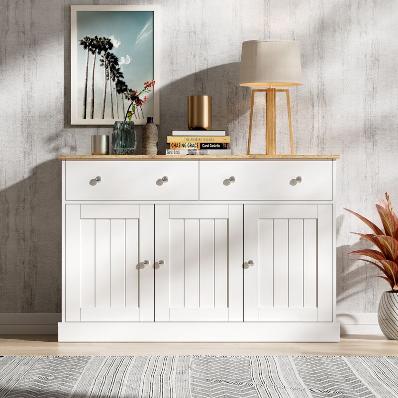 foto del prodotto credenza, mobile da soggiorno con texture incisa, ampio spazio contenitivo