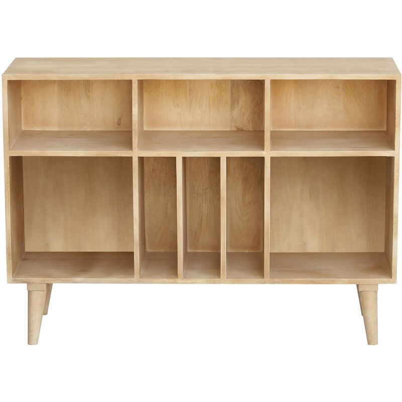 foto del prodotto credenza mobile portabottiglie o vinili in legno massello di mango isidro