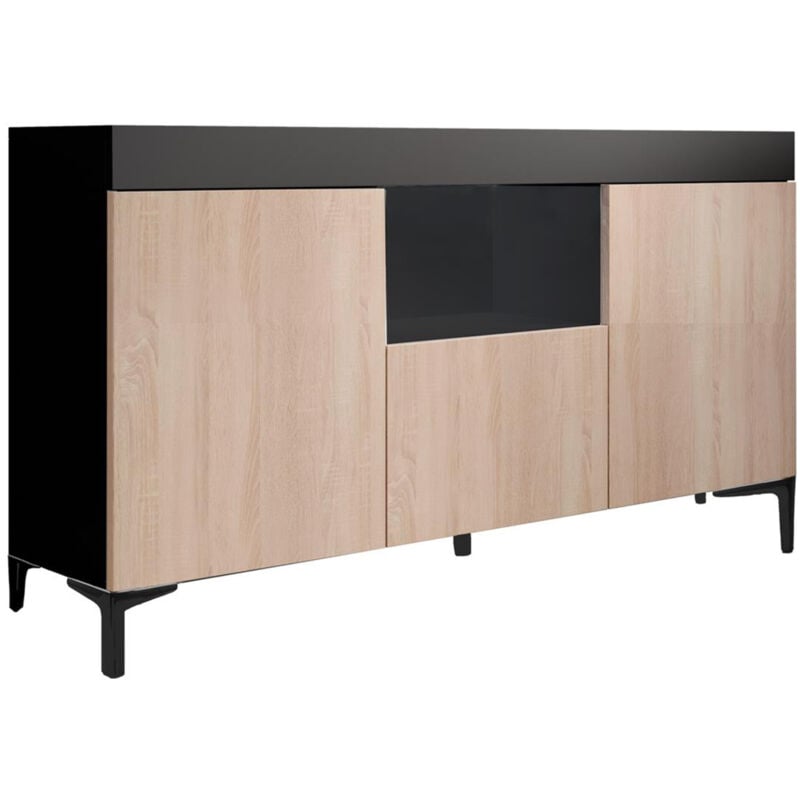 foto del prodotto credenza mobile tv mobile da soggiorno 2 portes 130x70x32,5cm mobile tv ripiani rimovibili