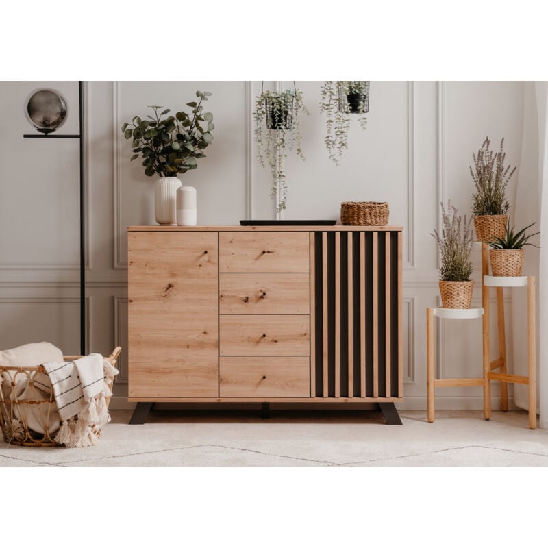 foto del prodotto credenza mod. medan cm 120x37.5 h. 85 artisan oak e antracite
