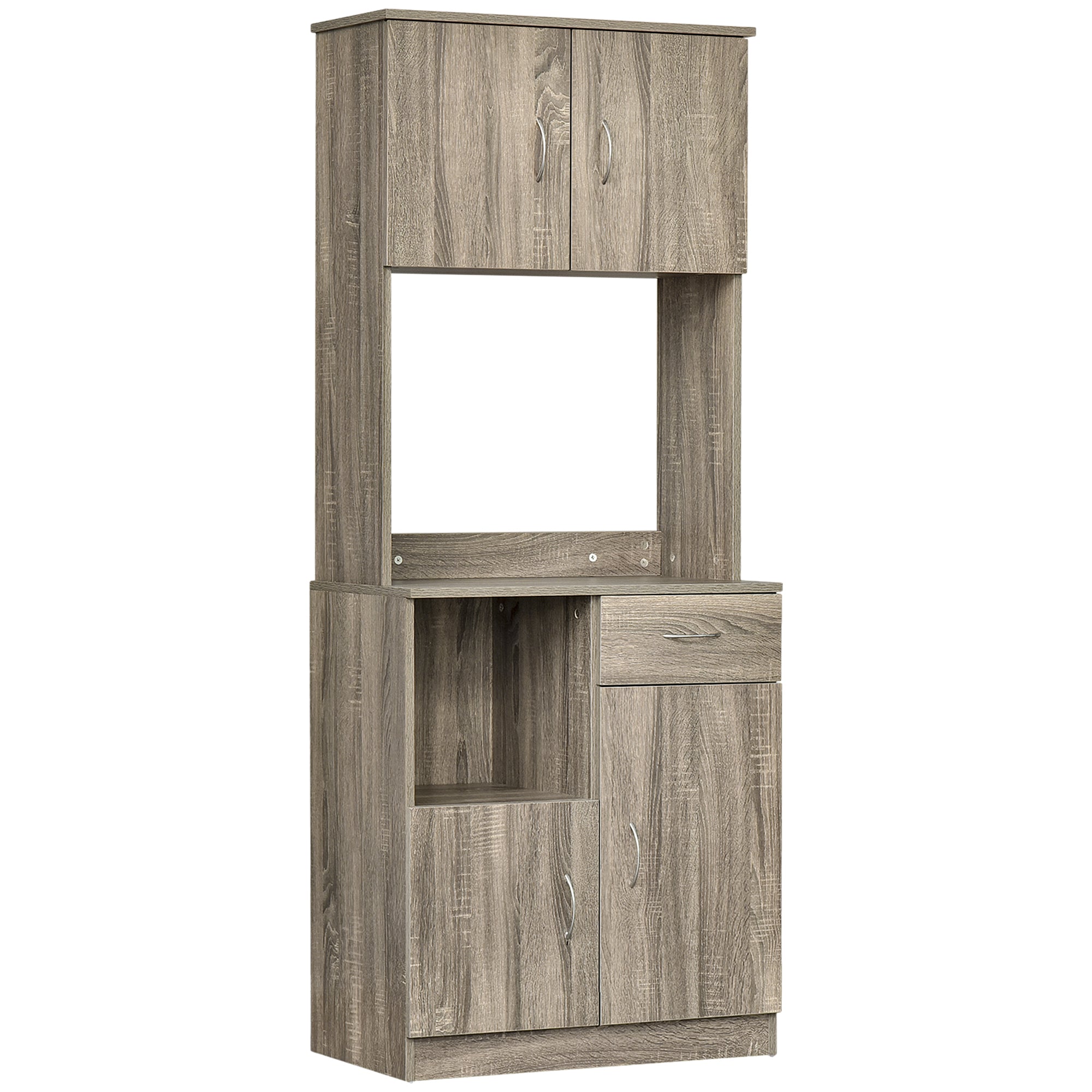 foto del prodotto credenza moderna alta 71x41x178 cm in legno truciolare grigio