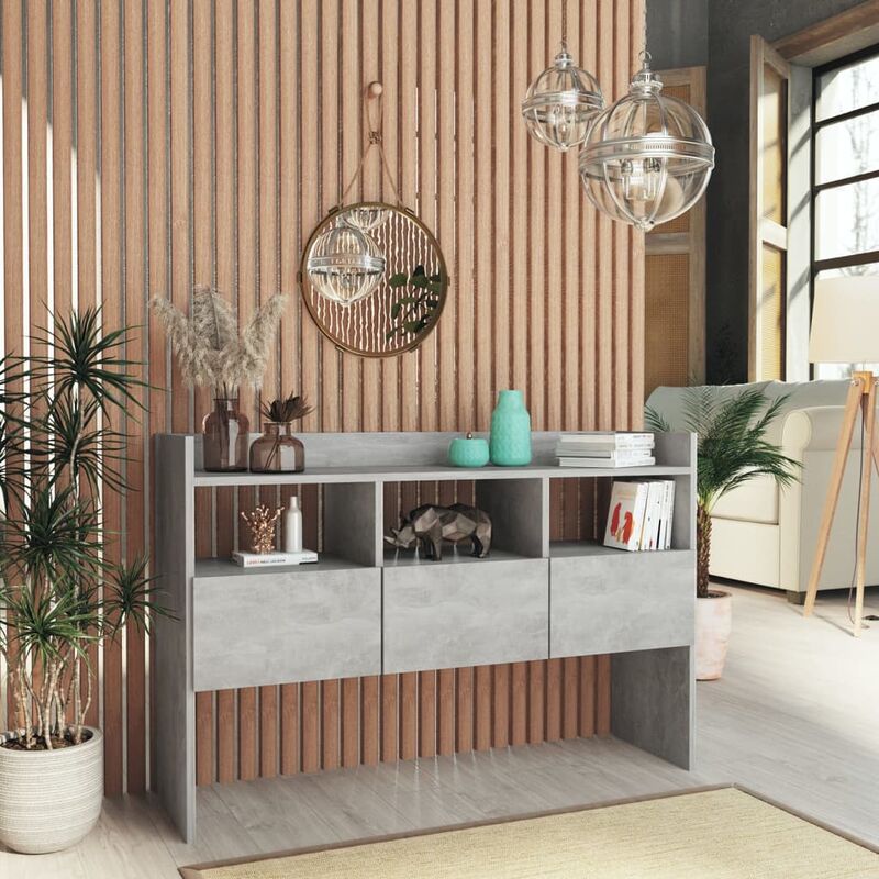 foto del prodotto credenza moderna,madia da cucina,mobile buffet,armadio da cucina grigio cemento 105x30x70 cm in truciolato vmoe55388 bonnevie