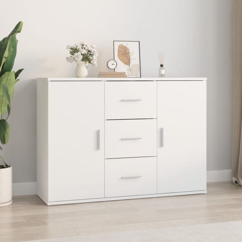 foto del prodotto credenza moderna,madia da cucina,mobile buffet,armadio da cucina moderna bianca 91x29,5x65 cm in legno multistrato vmoe34641 bonnevie