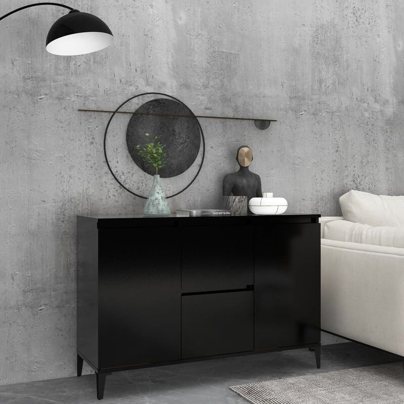 foto del prodotto credenza moderna,madia da cucina,mobile buffet,armadio da cucina nera 104x35x70 cm in truciolato vmoe73039 bonnevie