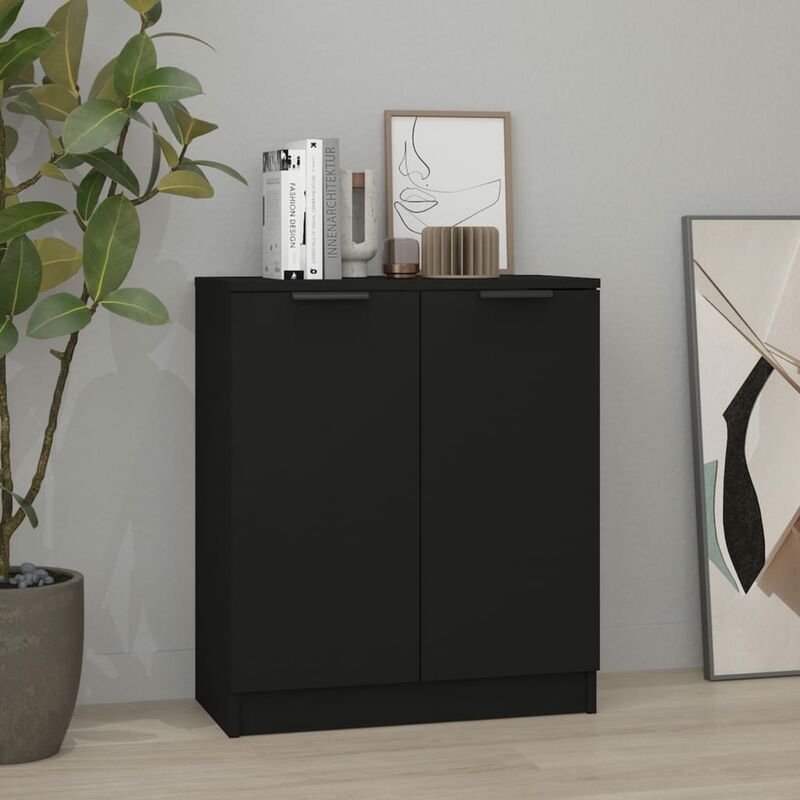 foto del prodotto credenza moderna,madia da cucina,mobile buffet,armadio da cucina nera 60x30x70 cm in legno multistrato vmoe43499 bonnevie