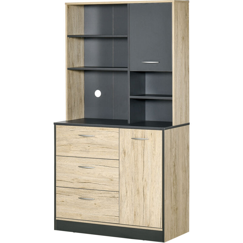 foto del prodotto credenza moderna salvaspazio con cassetti e ante 90x39x169cm legno homcom