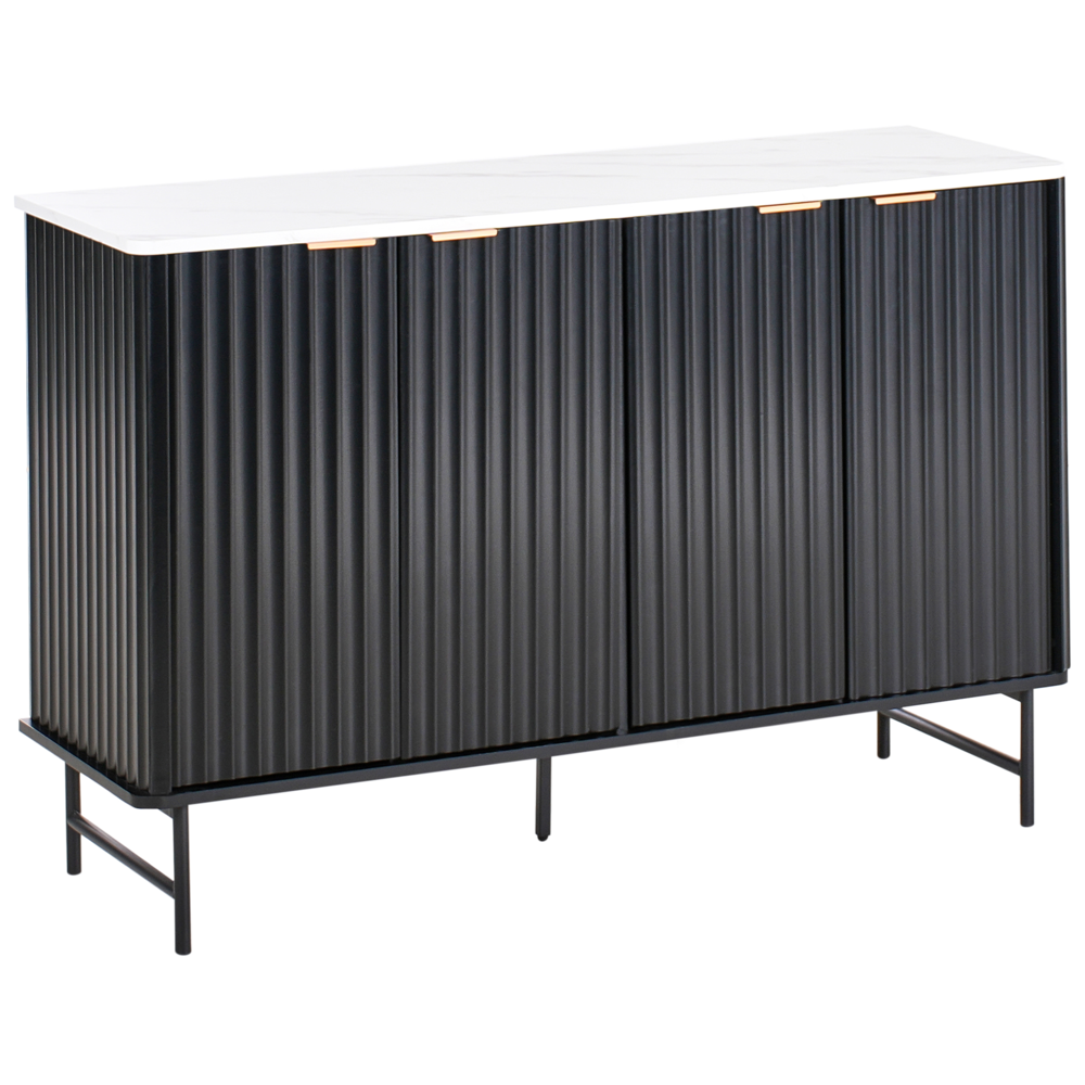 foto del prodotto credenza moderna soggiorno camera da letto con 4 ante in mdf effetto marmo nero camera da letto vintage classico