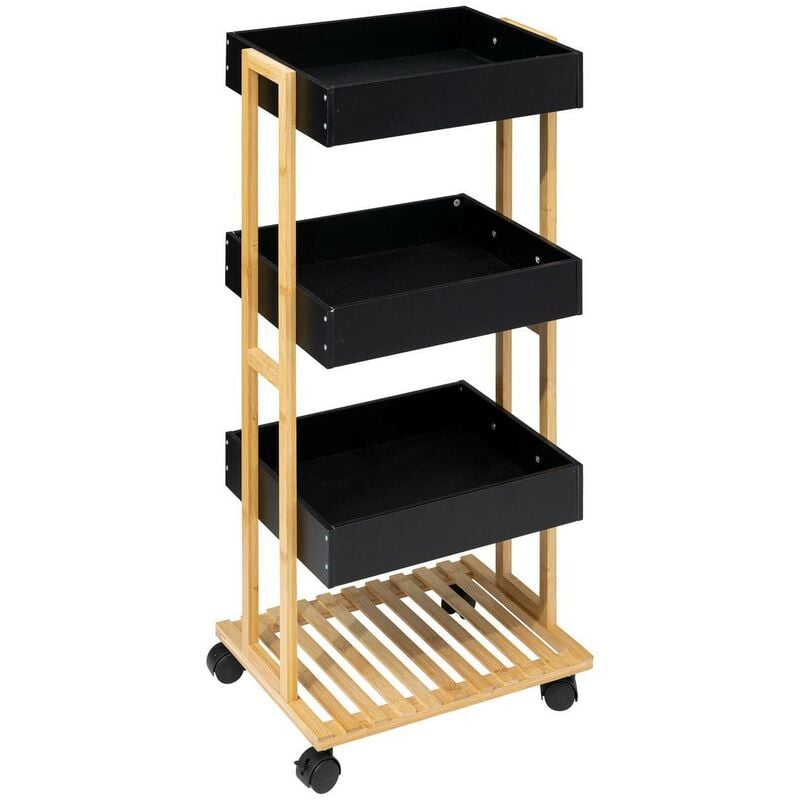 foto del prodotto credenza natur o a 4 livelli su rotelle, acacia nera 5five