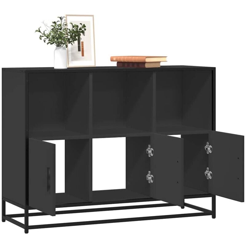 foto del prodotto credenza nera 100x35x76 cm in legno multistrato vidaxl