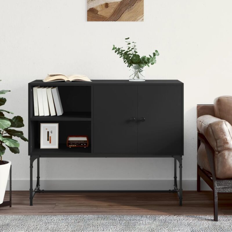 foto del prodotto credenza nera 100x40x79,5 cm in legno multistrato vidaxl
