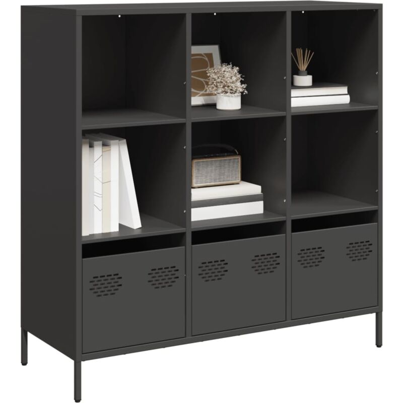 foto del prodotto credenza nera 101,5x39x103,5 cm in acciaio vidaxl