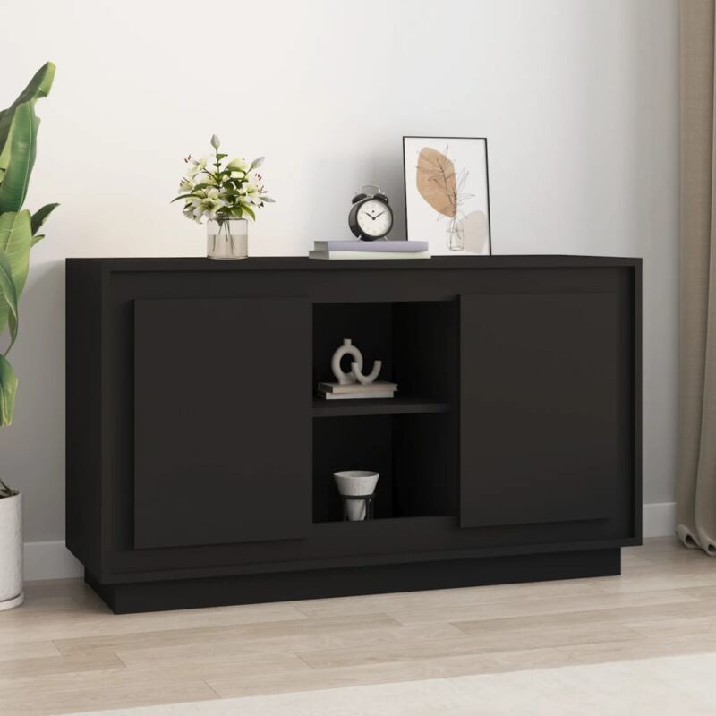 foto del prodotto credenza nera 102x35x60 cm in legno multistrato vidaxl