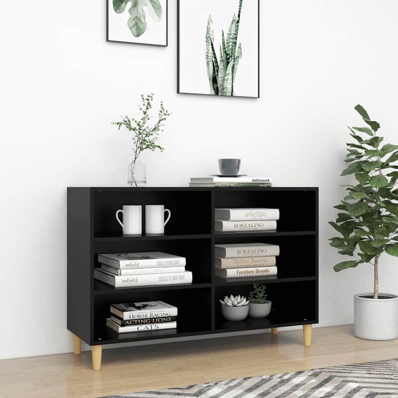 foto del prodotto credenza nera 103,5x35x70 cm in legno multistrato vidaxl