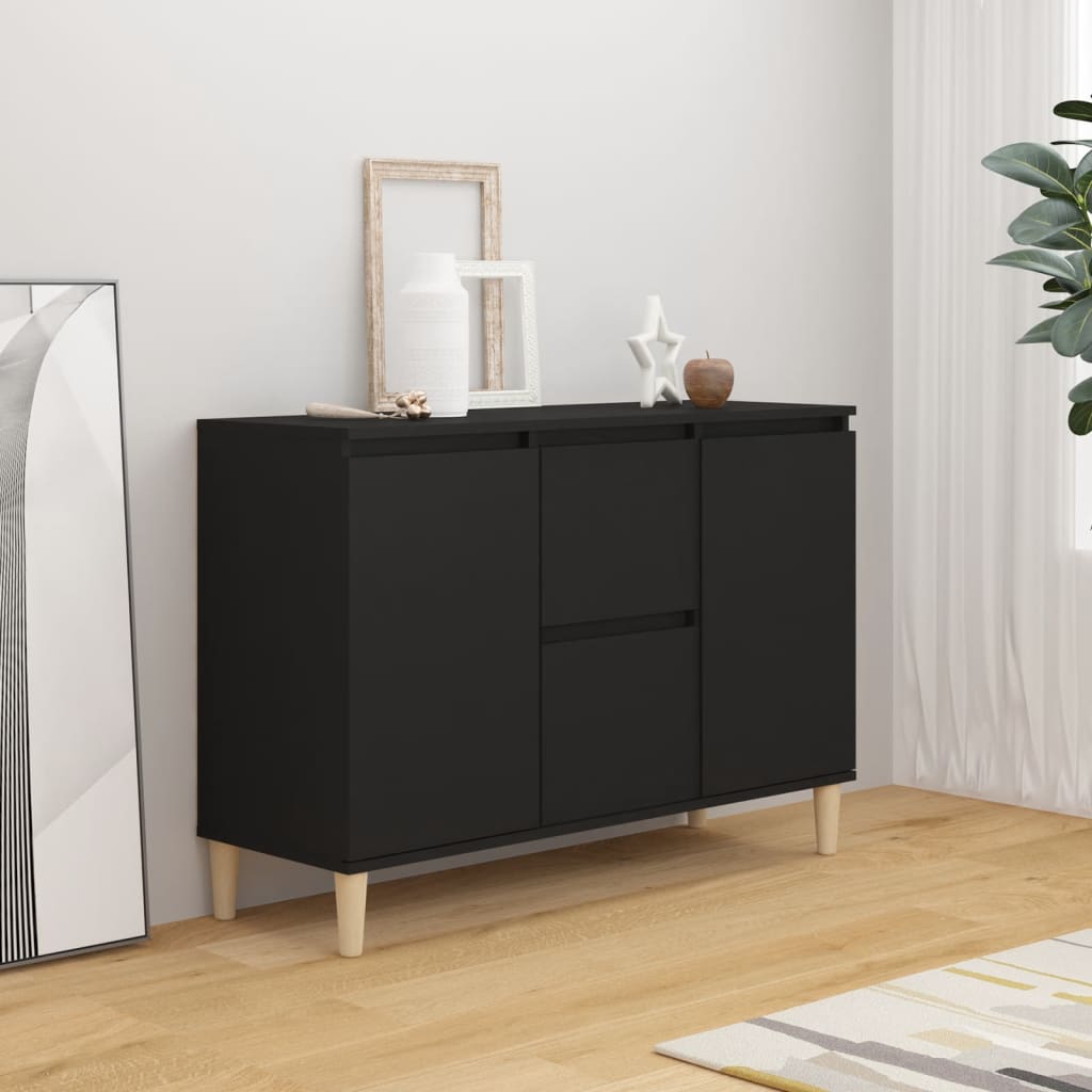 foto del prodotto credenza nera 103,5x35x70 cm in truciolato cod mxl 65718