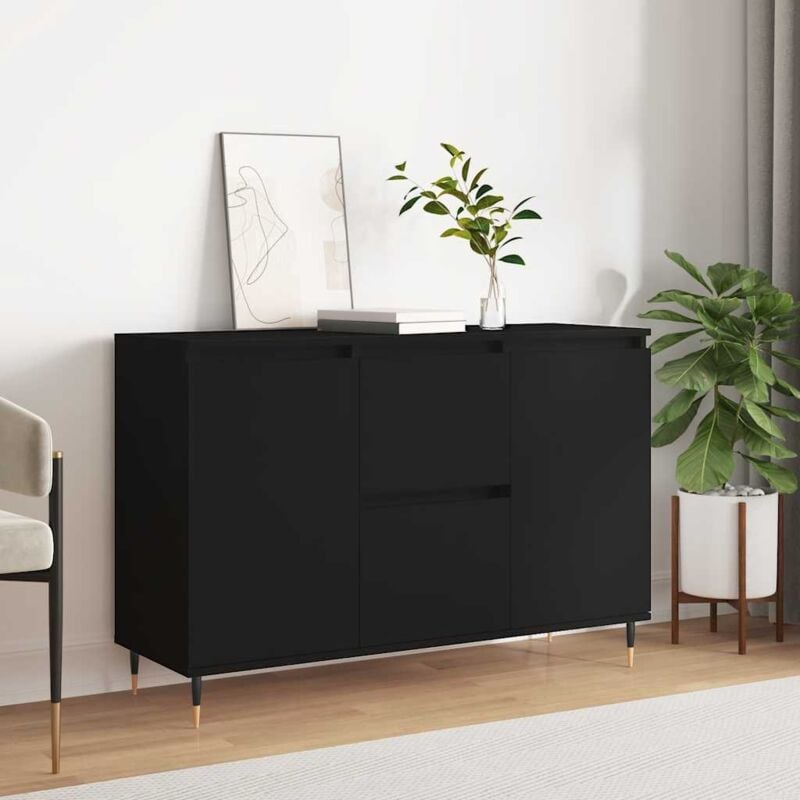 foto del prodotto credenza nera 104x35x70 cm in legno multistrato vidaxl
