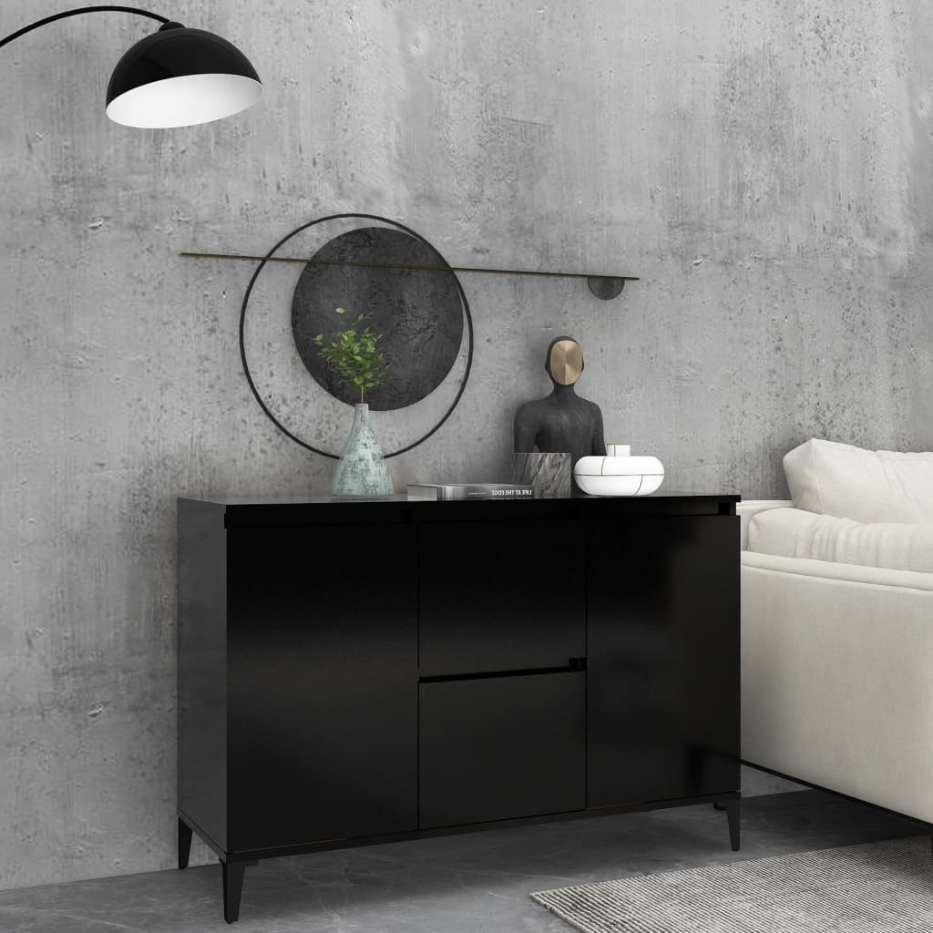 foto del prodotto credenza nera 104x35x70 cm in truciolato