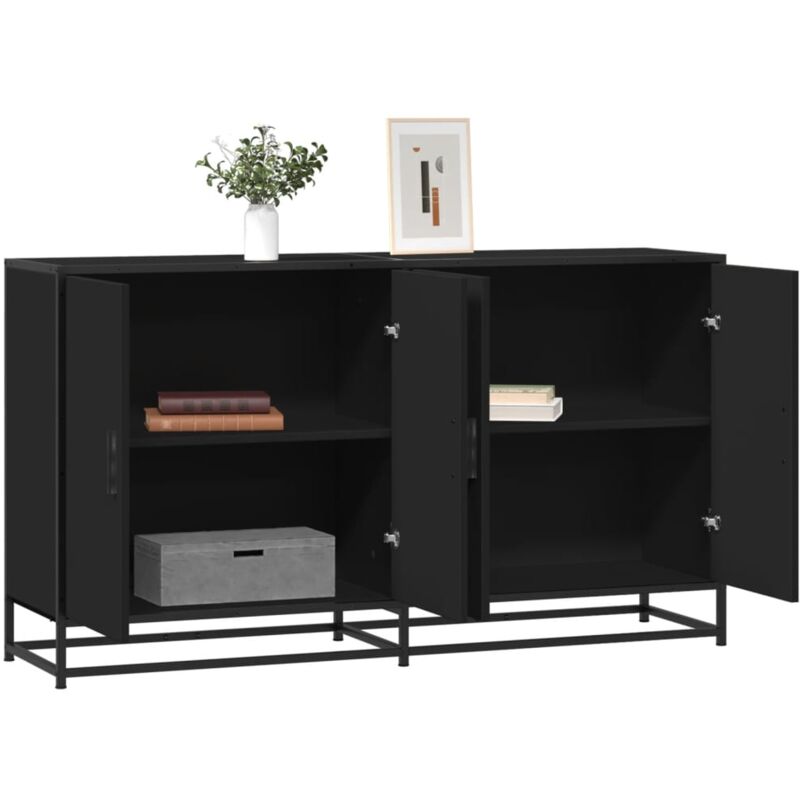 foto del prodotto credenza nera 134x35x76 cm in truciolato vidaxl