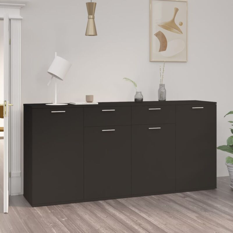 foto del prodotto credenza nera 160x36x75 cm in legno multistrato vidaxl