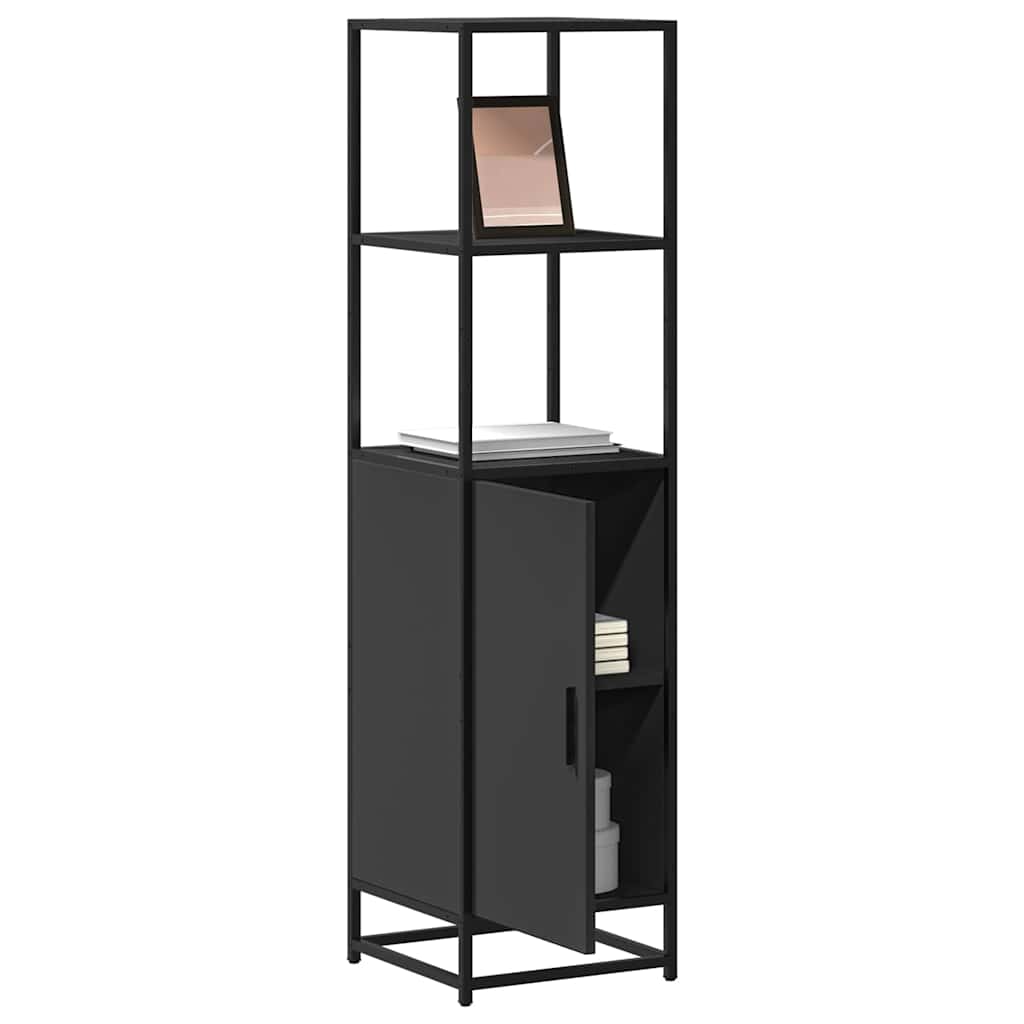 foto del prodotto credenza nera 35,5x35x139 cm legno multistrato metallo