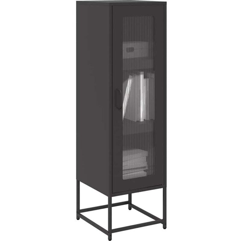 foto del prodotto credenza nera 36x39x123 cm acciaio laminato a freddo vidaxl