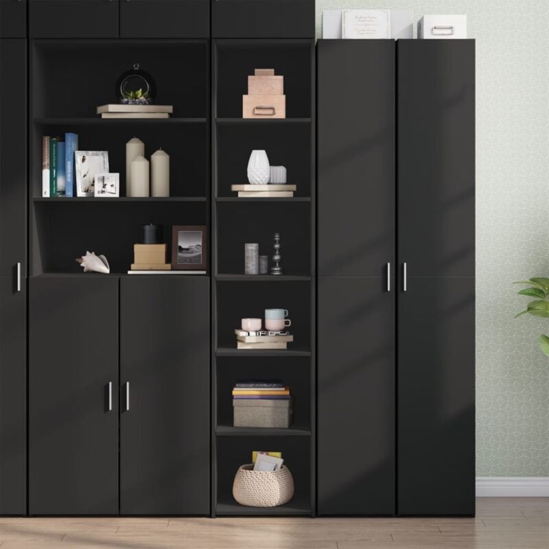 foto del prodotto credenza nera 40x41x185cm in legno multistrato vidaxl