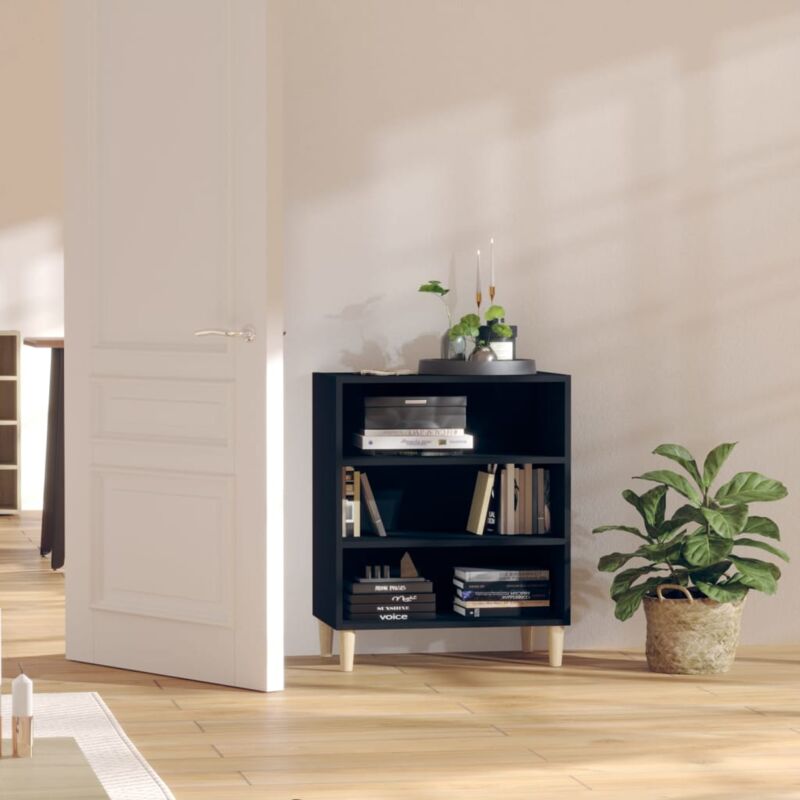 foto del prodotto credenza nera 57x35x70 cm in legno multistrato vidaxl