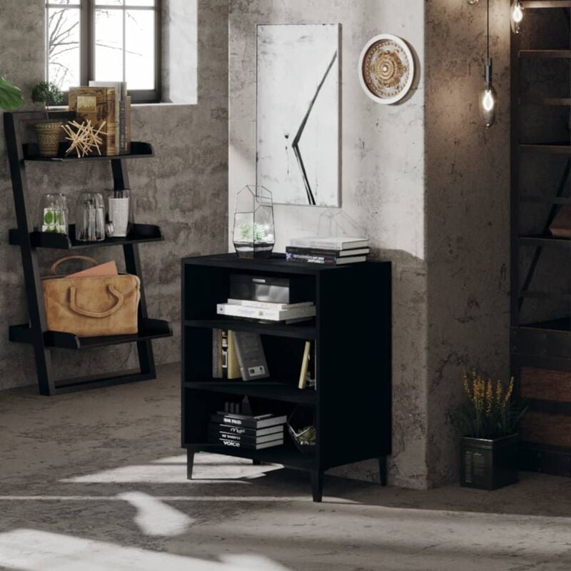 foto del prodotto credenza nera 57x35x70 cm in legno multistrato vidaxl
