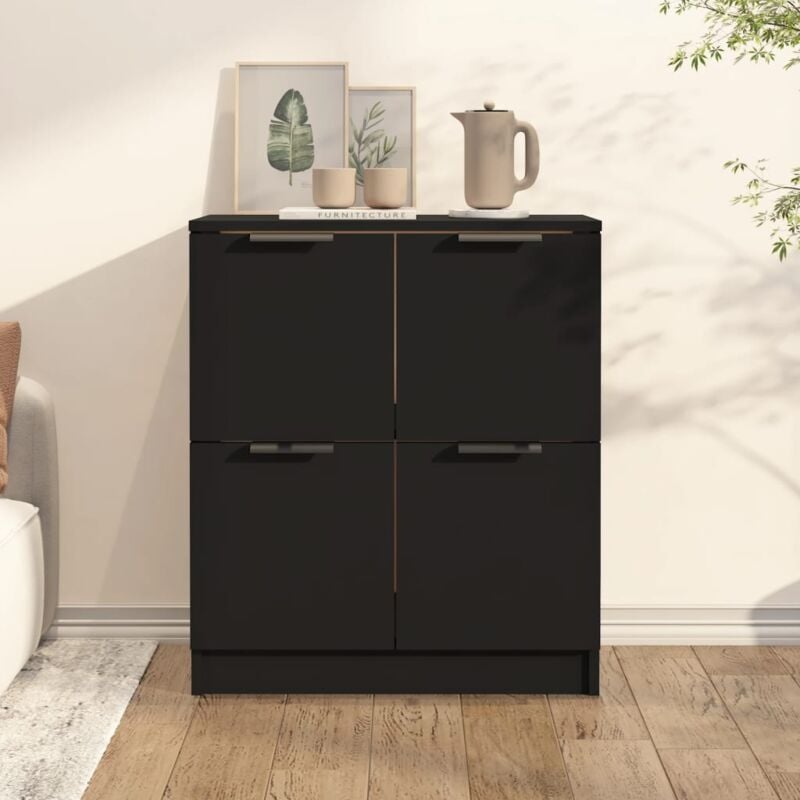 foto del prodotto credenza nera 60x30x70 cm in legno multistrato vidaxl
