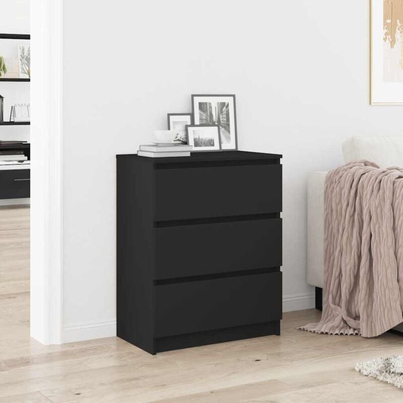 foto del prodotto credenza nera 60x35x76 cm in legno multistrato vidaxl