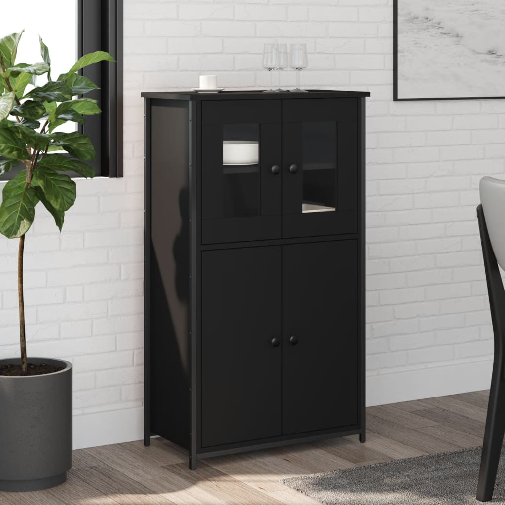 foto del prodotto credenza nera 62x32x106,5 cm in legno multistratocod mxl 131262