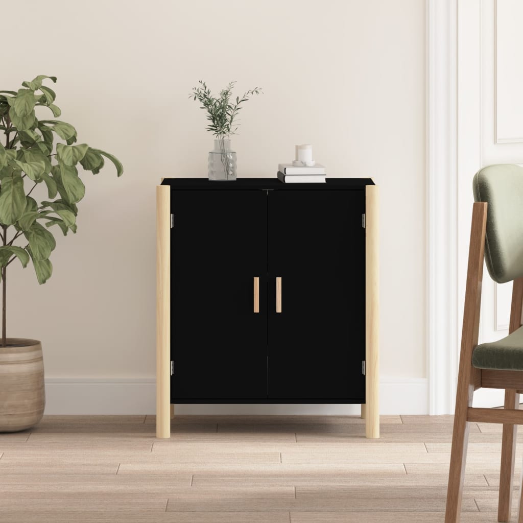 foto del prodotto credenza nera 62x38x70 cm in legno multistrato cod mxl 27736