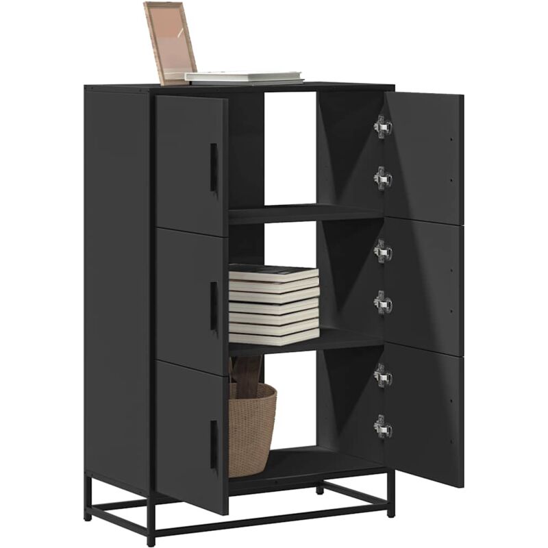 foto del prodotto credenza nera 68x35x106,5 cm legno multistrato metallo vidaxl