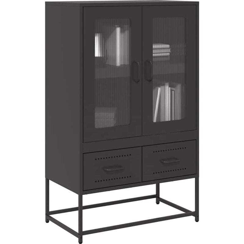 foto del prodotto credenza nera 68x39x111,5 cm acciaio vidaxl