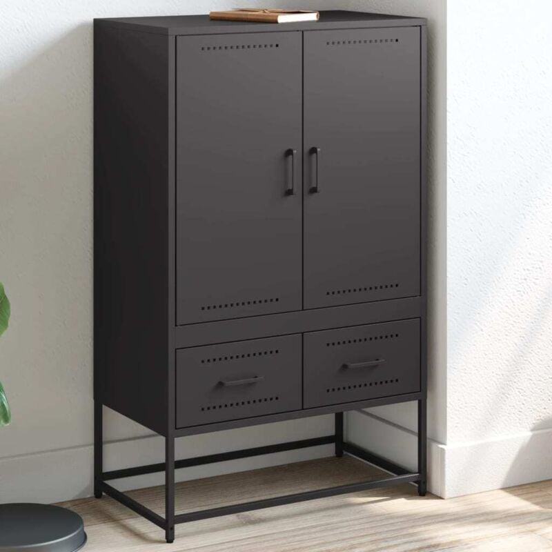 foto del prodotto credenza nera 68x39x111,5 cm in acciaio vidaxl