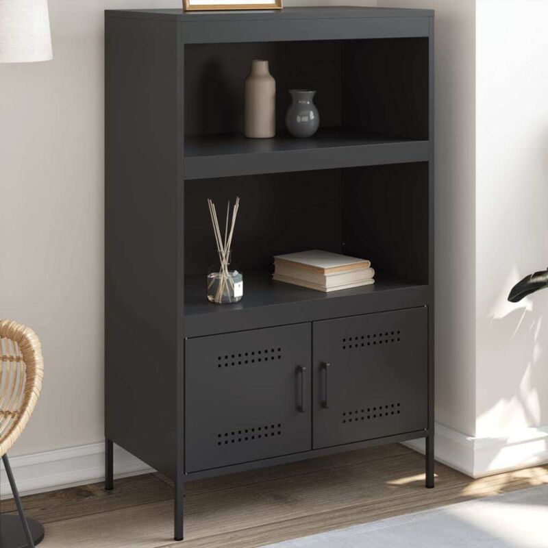 foto del prodotto credenza nera 68x39x113 cm in acciaio vidaxl