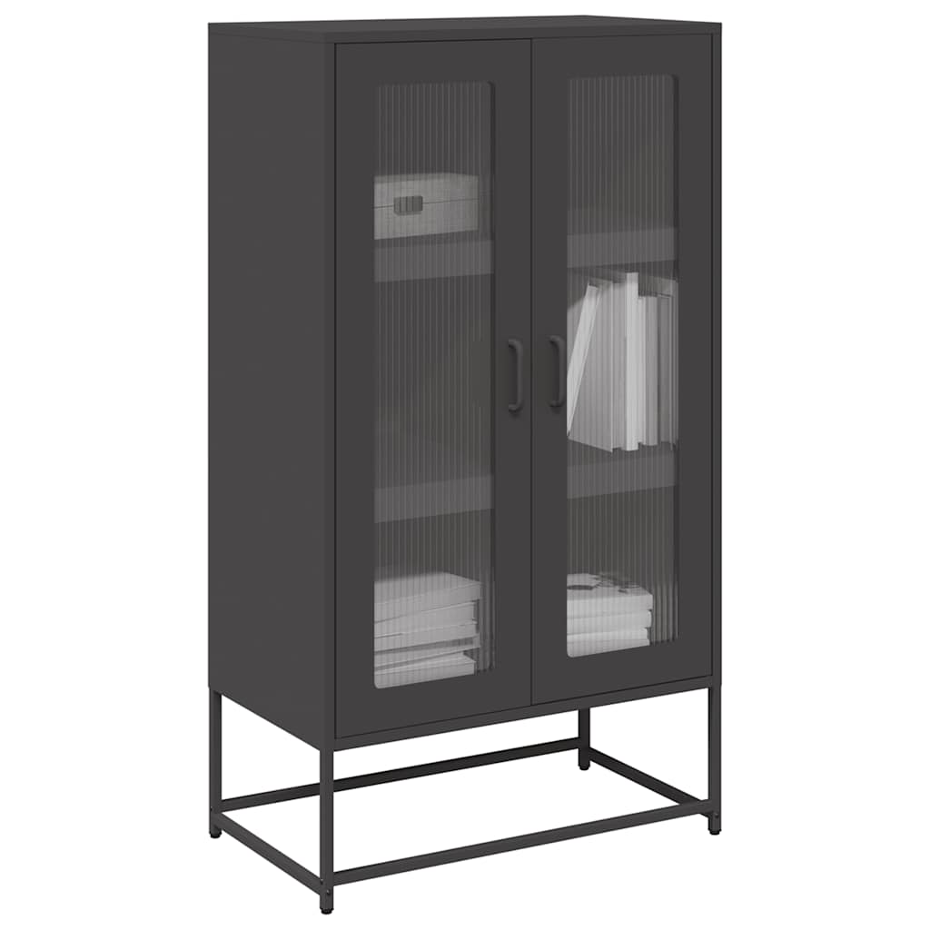 foto del prodotto credenza nera 68x39x123 cm in acciaio