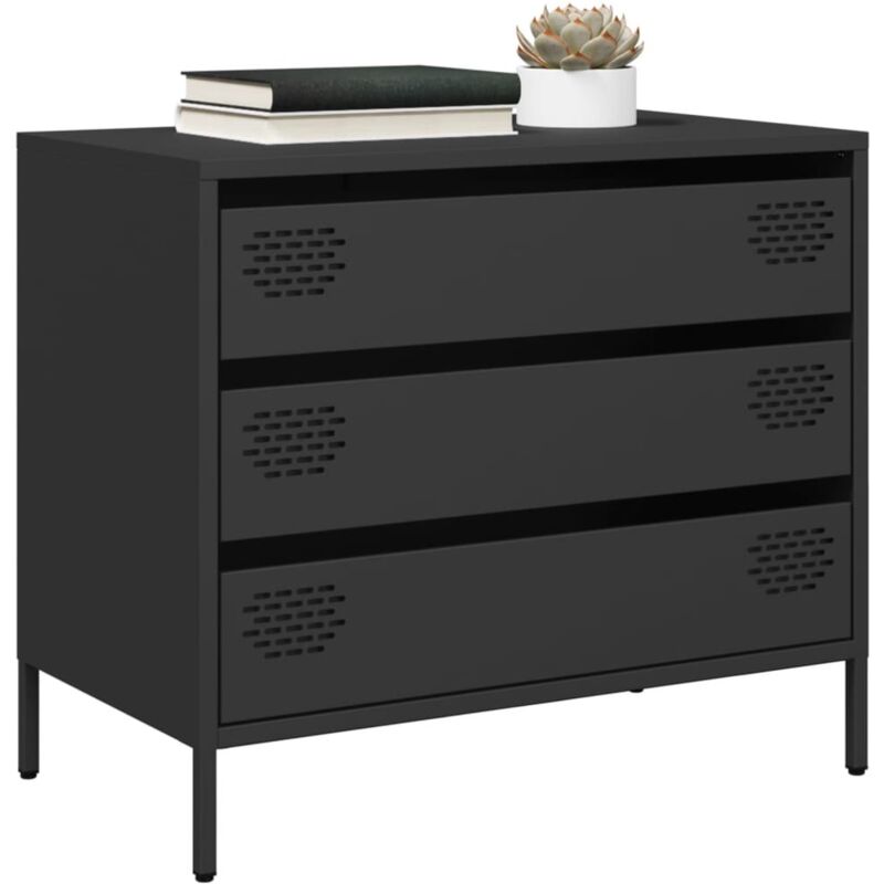 foto del prodotto credenza nera 68x39x58,5 cm in acciaio laminato a freddo vidaxl