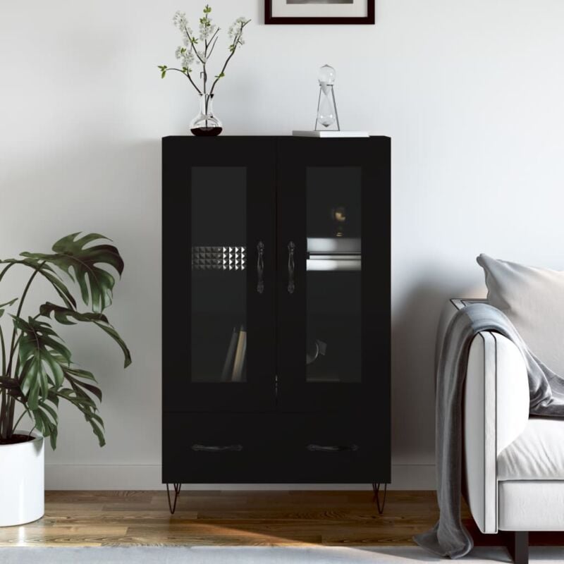 foto del prodotto credenza nera 69,5x31x115 cm in legno multistrato vidaxl