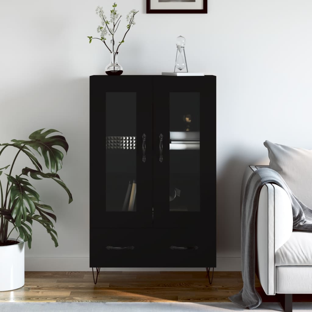 foto del prodotto credenza nera 69,5x31x115 cm in legno multistratocod mxl 126995