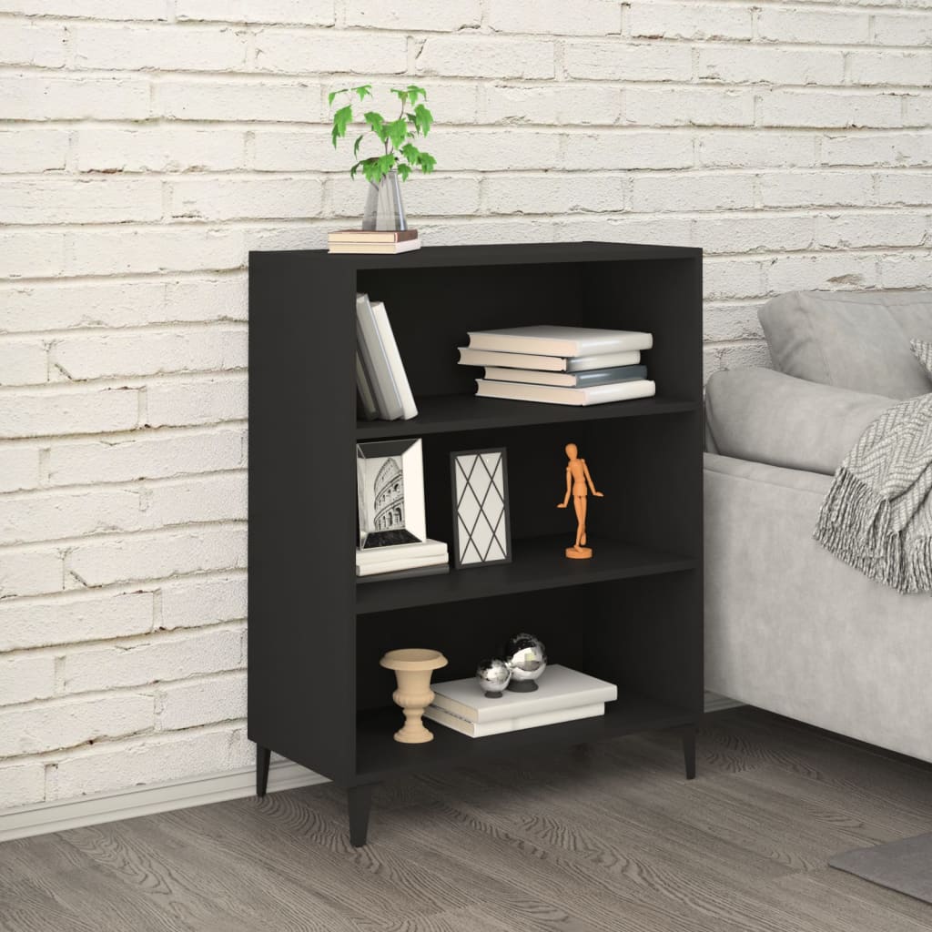 foto del prodotto credenza nera 69,5x32,5x90 cm in legno multistrato