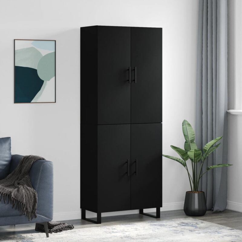 foto del prodotto credenza nera 69,5x34x180 cm in legno multistrato vidaxl