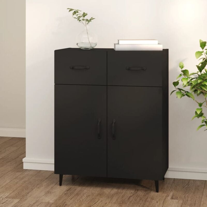 foto del prodotto credenza nera 69,5x34x90 cm in legno multistrato vidaxl